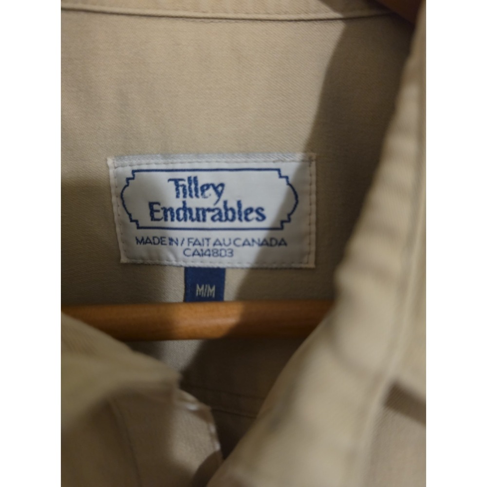 Tilley Endurables Vintage Safari Shirt Men's Medium Khaki Beige - Picture 7 of 11